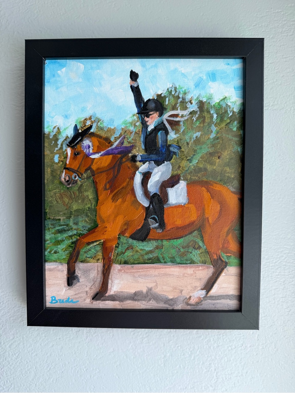 Original equestrian oil painting. Hunter jumper Eventing horse mare gelding 8x10